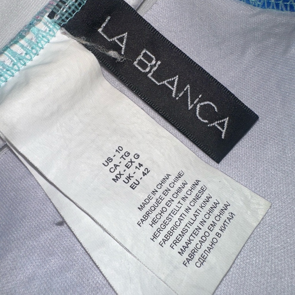 La Blanca Multicolor Tropical Print Swimsuit top - Picture 4 of 4